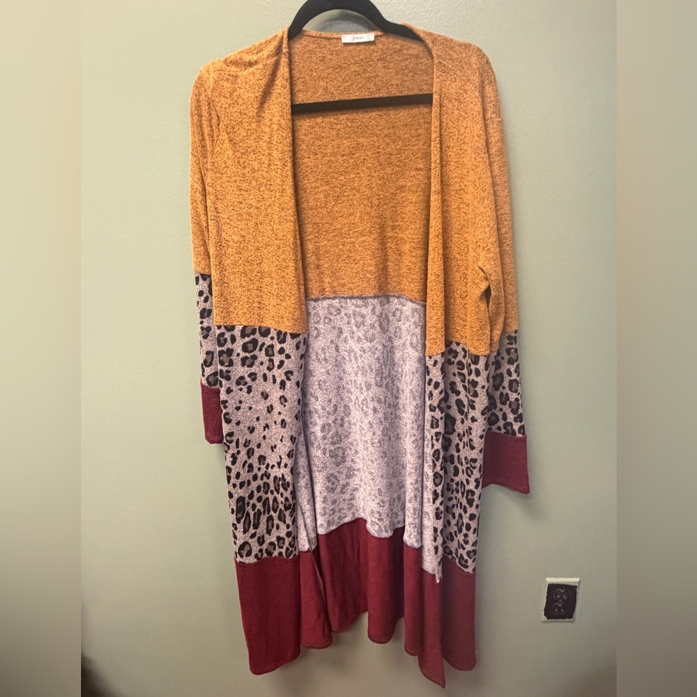 JODIFL Multicolor Leopard Open Cardigan